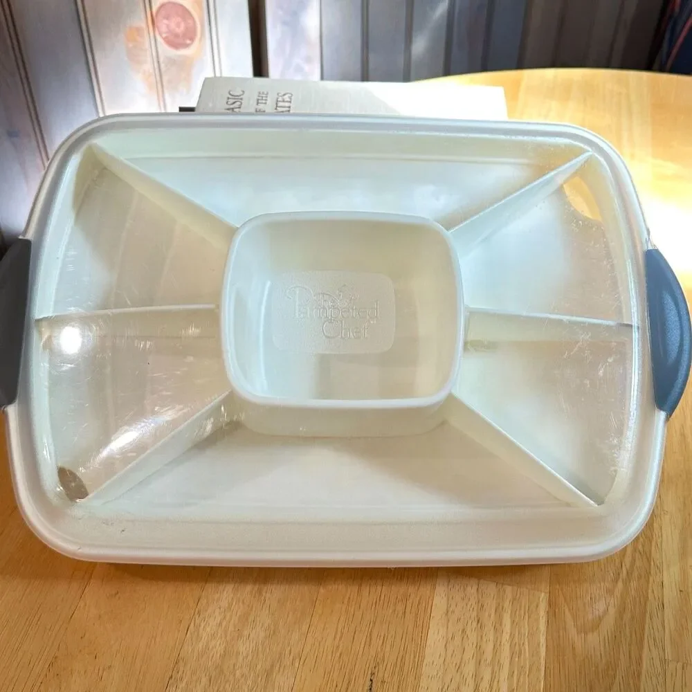 Vintage Pampered Chef Chillzanne #2781 24 Deviled Egg Veggie Server w/Lid 1999